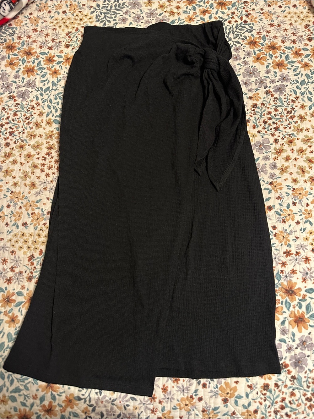 A New Day Black Tie-Waist Midi Skirt